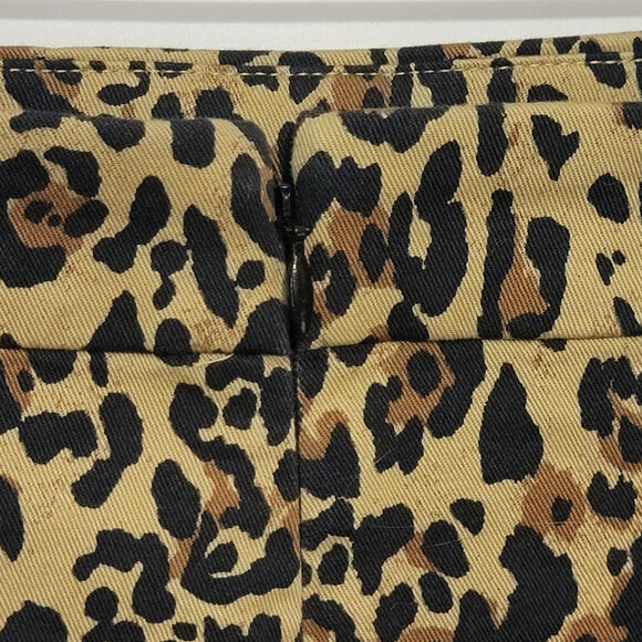 J Crew No 2 Leopard Animal Print Knee Length Pencil Skirt Size 6 - Picture 8 of 14
